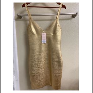 Gold Bandage Dress